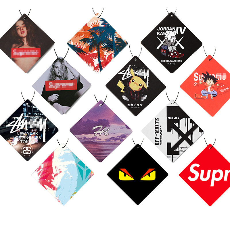 R星香片汽车挂件车载香薰祝福语车内卡片香水持久挂式除味挂饰