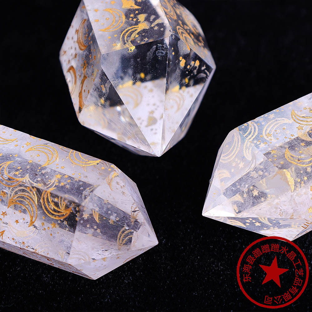 Starfield Bi-Point — Clear Quartz Chakra Double-Terminated Wand