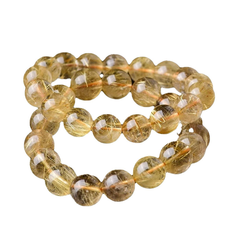 Single-Strand Golden Rutilated Quartz Bracelet
