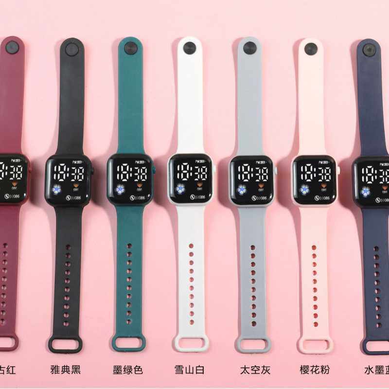 新款现货Y1足球款LED手表简约方形数字户外运动学生时尚电子手表