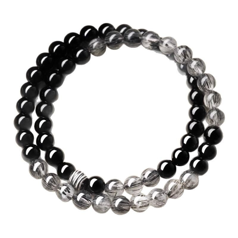 Double-Wrap Obsidian Bracelet