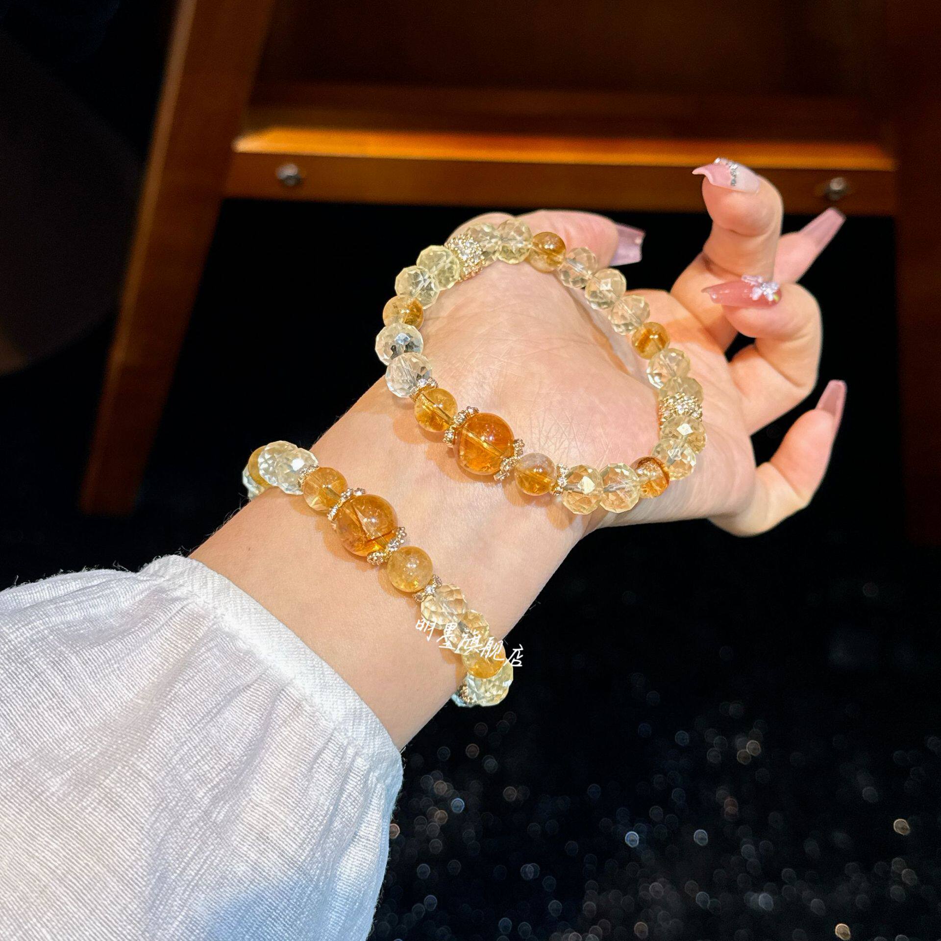 Faceted Citrine Tower Crystal Bracelet
