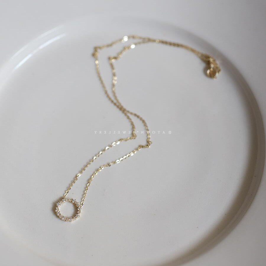 14K gold garland circle necklace