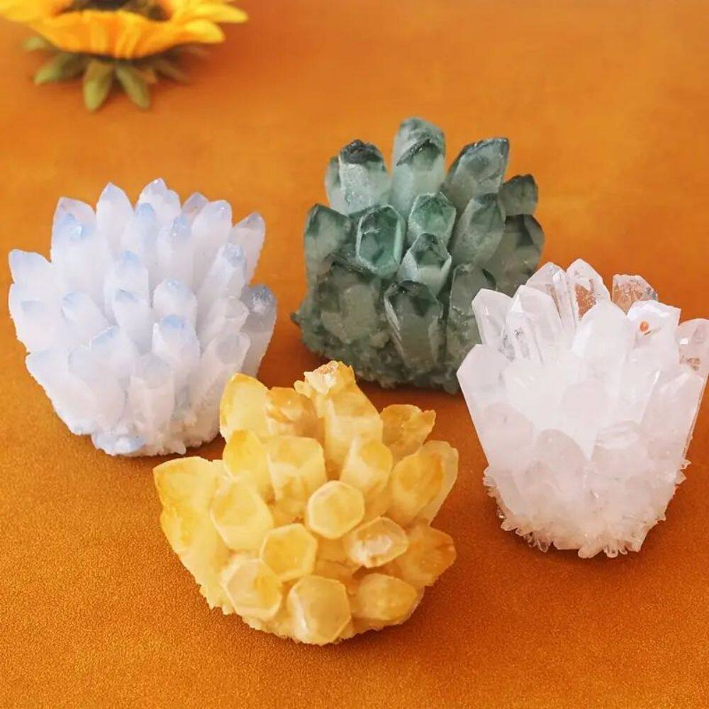 Aurora Throne — Natural Crystal Cluster Feng Shui Display