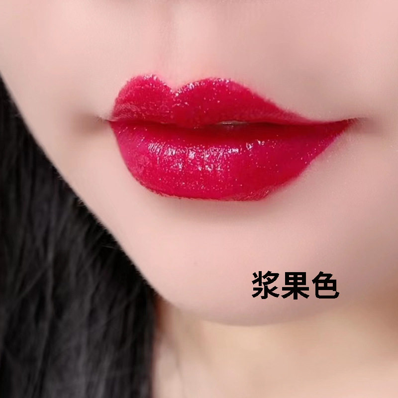 防水水光火龙果色不掉色口红持久玫紫色学生变色唇膏芭比粉唇彩釉