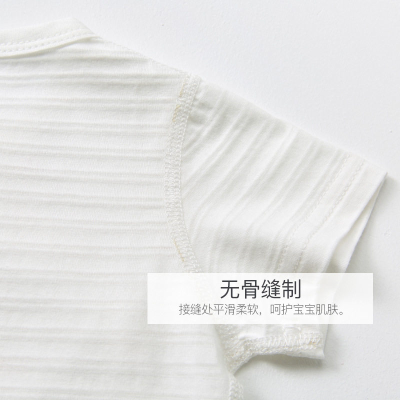 婴儿连体衣夏季薄款三角哈衣短袖新生衣服纯棉男女包屁衣宝宝夏装