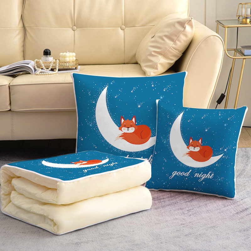 抱枕被子两用广告礼品空调被办公室汽车午睡靠枕侧睡家居卡通