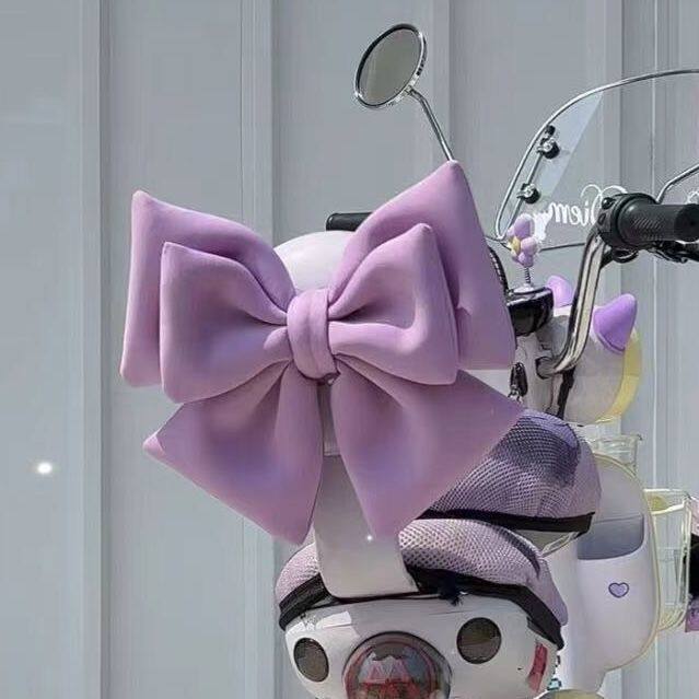 网红蝴蝶结装饰品电动车汽车尾贴高颜值头盔立体布艺改装车身尾部
