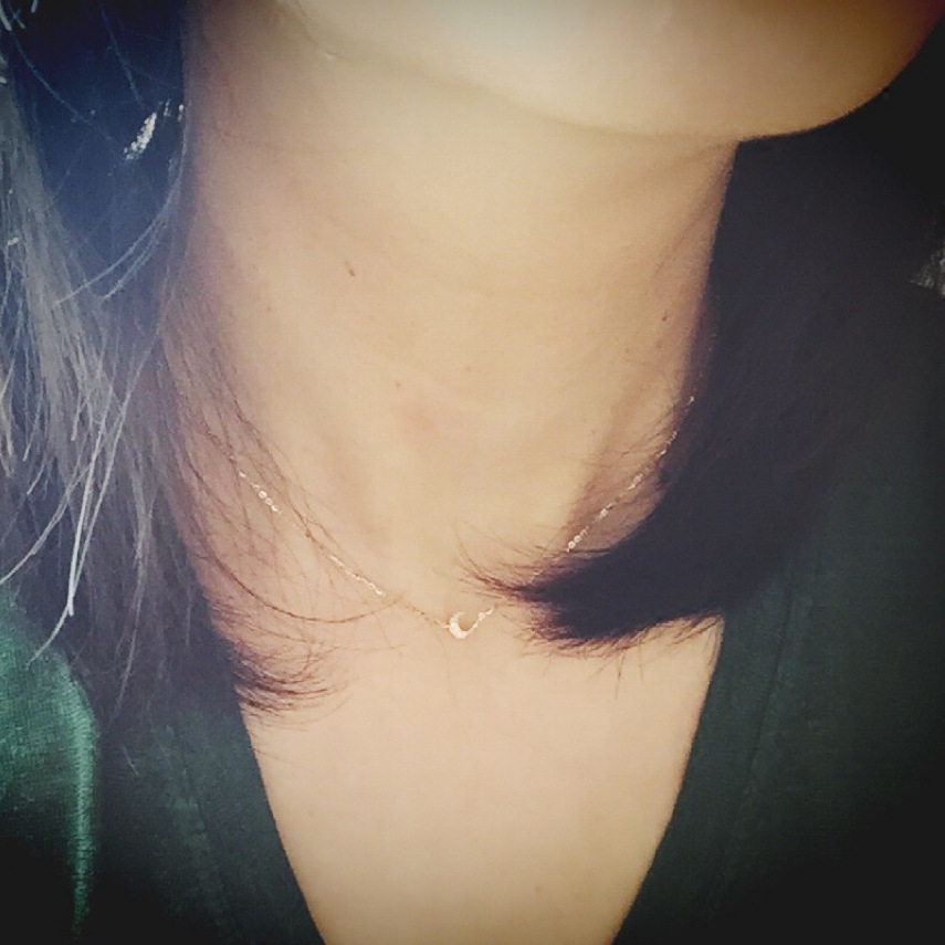14K gold moon necklace