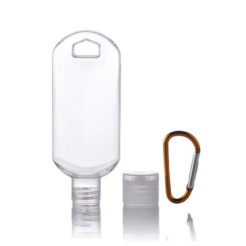 现货批发30ml50ml60ml挂勾瓶喷雾酒精凝胶免洗洗手液塑料瓶登山扣