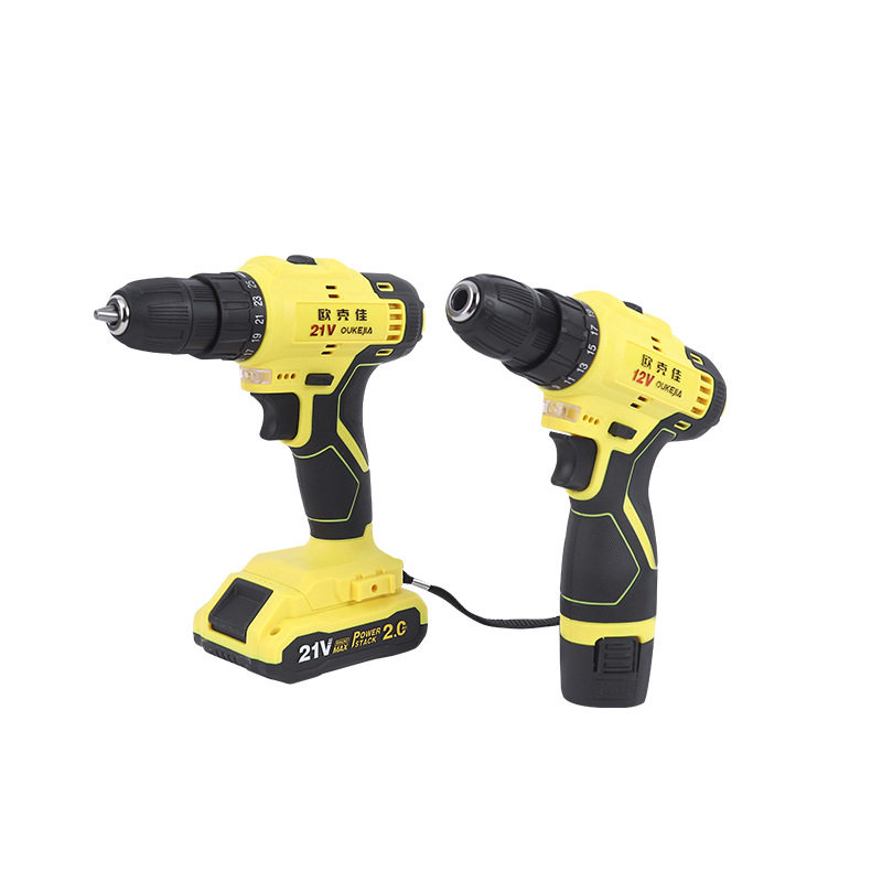 锂电钻家用电动螺丝刀21V打孔机手枪钻手电钻12V锂电池充电扳手