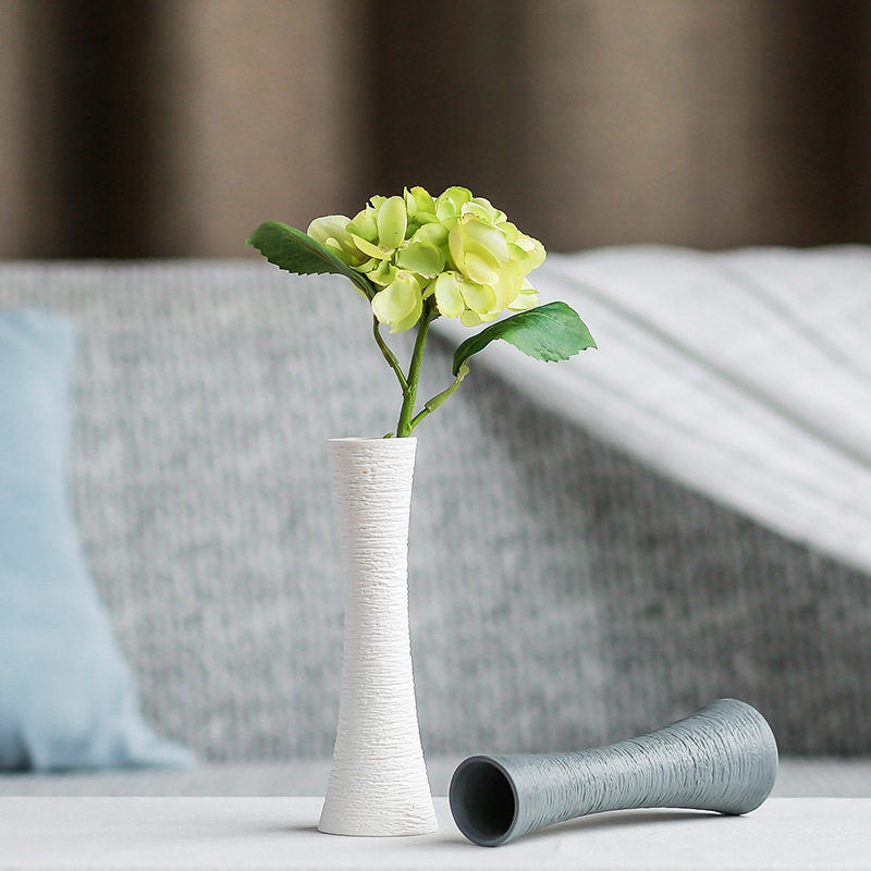 北欧风ins陶瓷花瓶加干花简约创意水培花器客厅家居摆件假花花艺