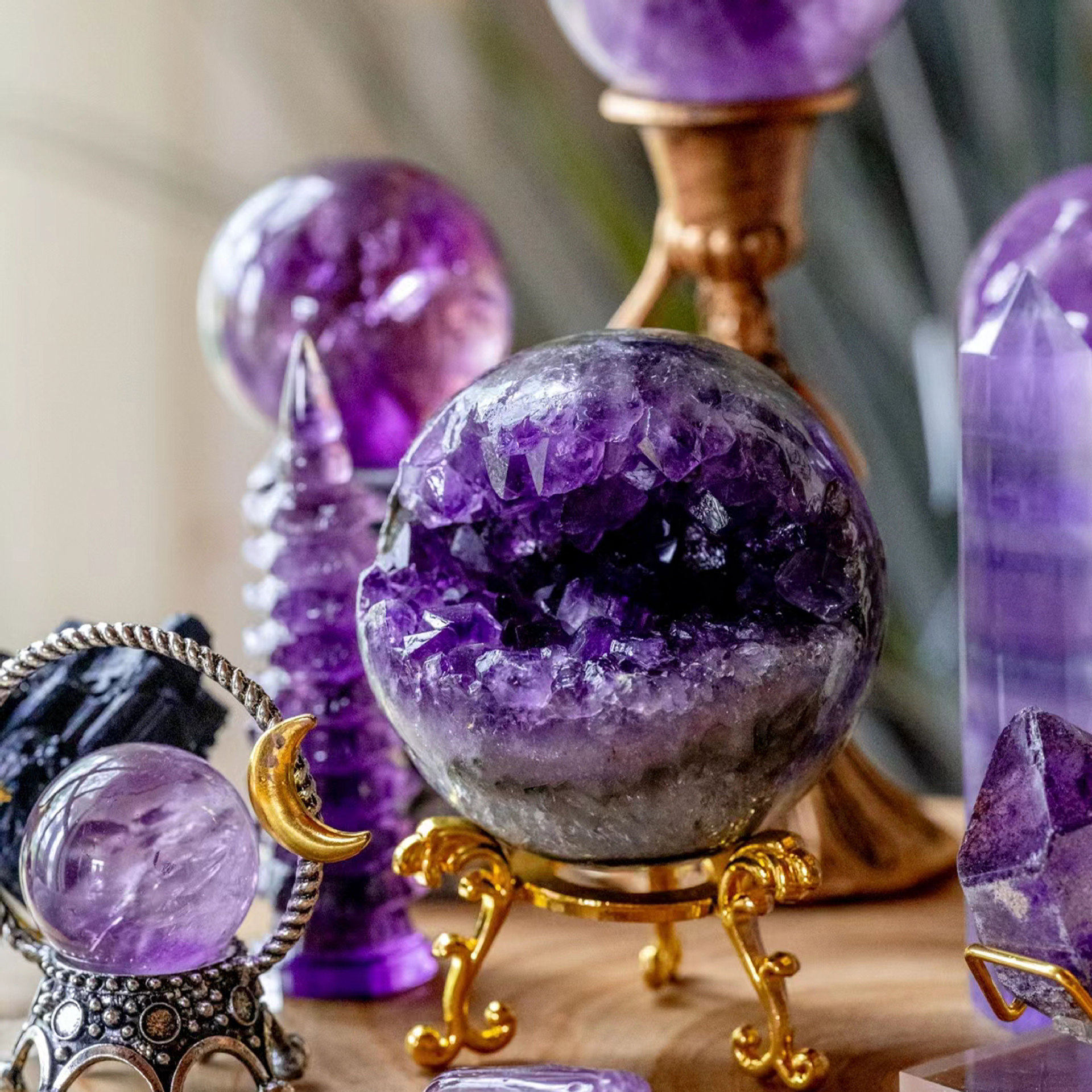 Stellar Matrix — Raw Crystal Seven Star Grid Energy Set