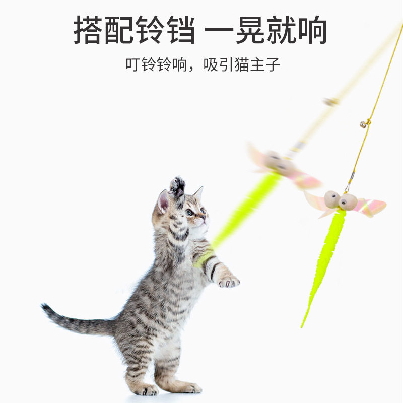 新款逗猫棒玩具挂门宠物猫咪毛毡玩具可伸缩猫薄荷悬挂逗猫玩具
