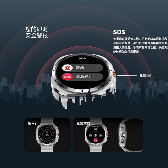 跨境智能手表华强北w7智能手环睡眠心率血压监测防水运动男士手表