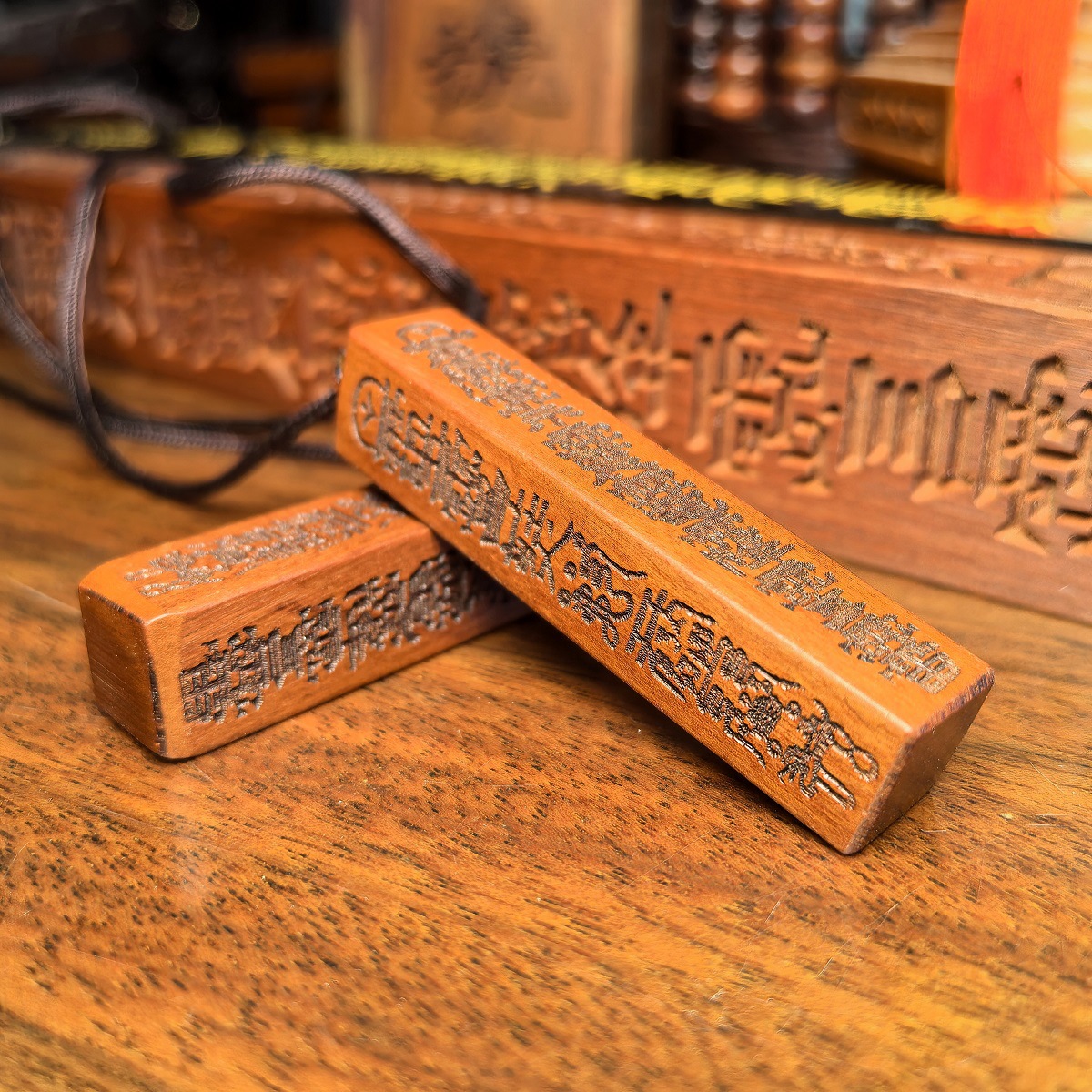 Thunderstruck Jujube Wood Tianpeng Ruler Pendant, Guardian of Peace Talisman, Wards Off Evil and Brings Good Fortune