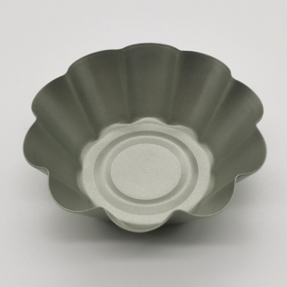 跨境专供圆形蛋挞模具加厚碳钢不粘花朵蛋挞杯托烘培布丁蛋糕模具