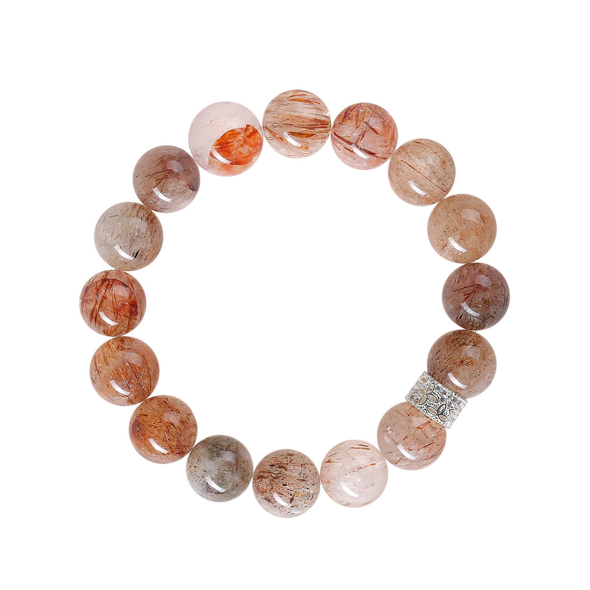 Dark Sovereign Bracelet — Black Gold Super Seven with Red Phantom