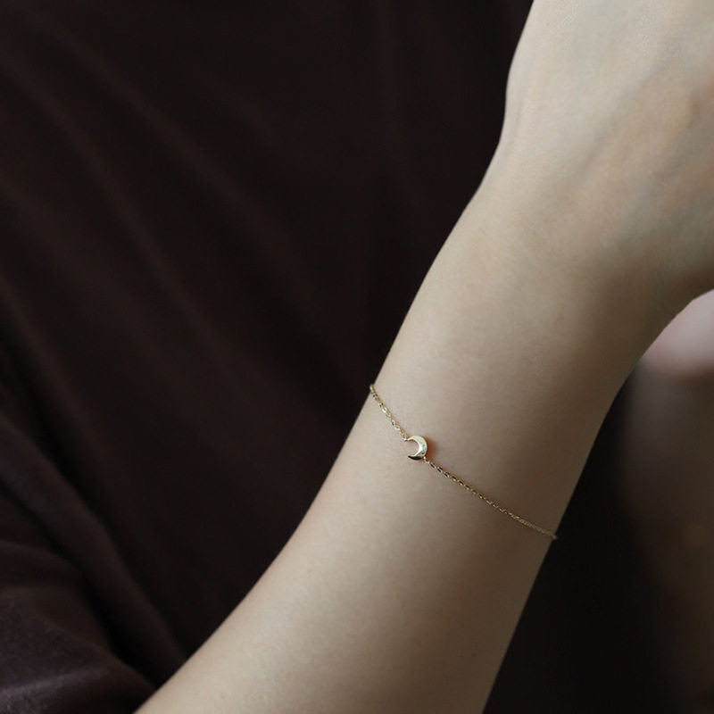 14K gold moon bracelet