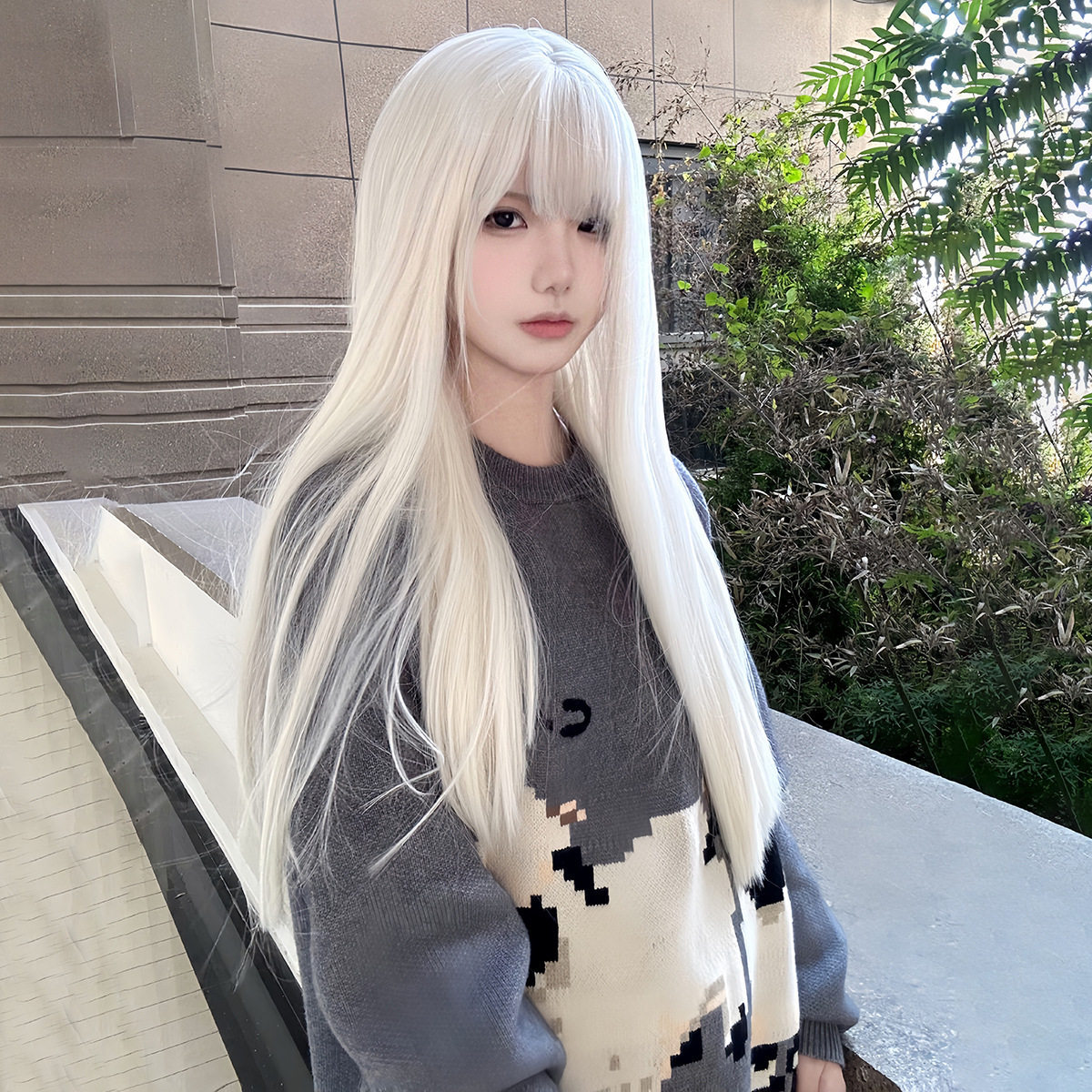 【扎好双马尾】星程假发女奶油金长直发日常圆脸秋冬款洛丽塔日系