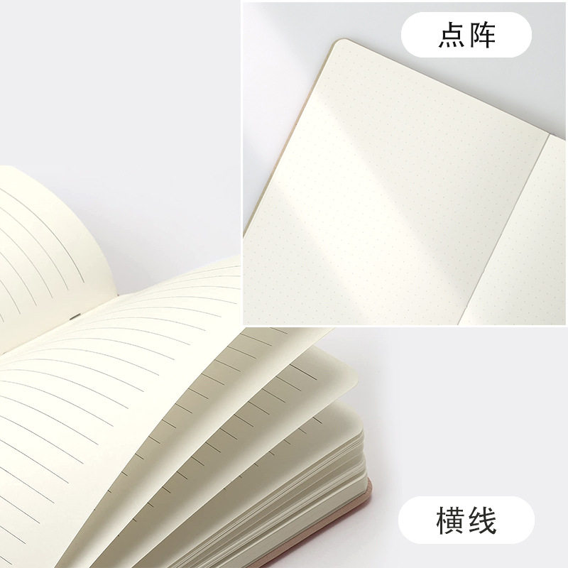 马卡龙色A5精装本跨境绑带本商务办公笔记本创意本子简约点阵本