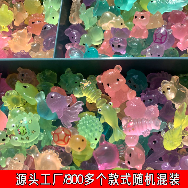 圣诞盲袋小动物可爱迷你小摆件发光仿真动物树脂英文包装盲袋盒