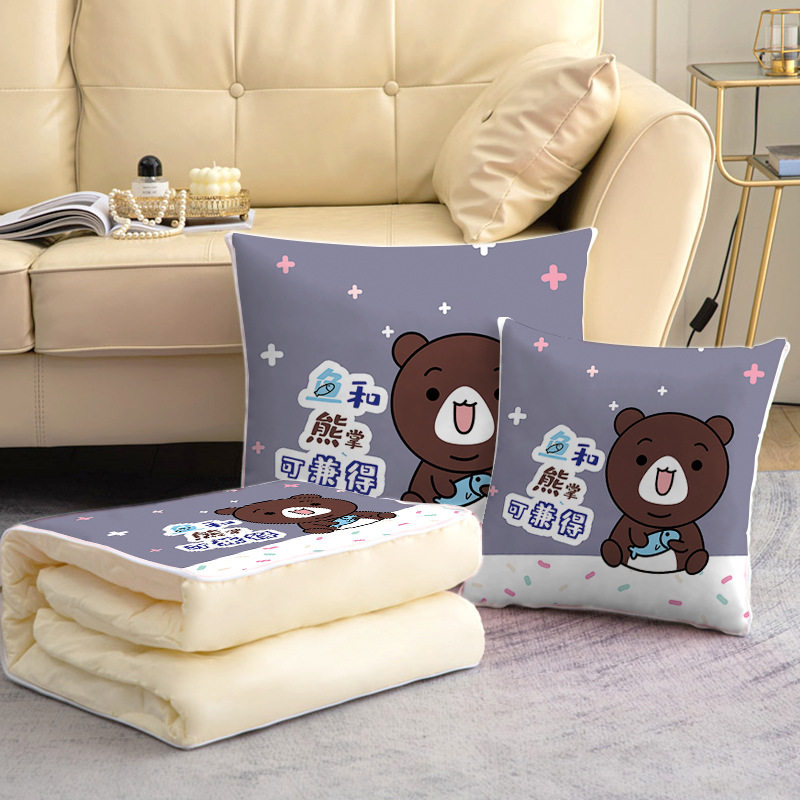 抱枕被子两用广告礼品空调被办公室汽车午睡靠枕侧睡家居卡通