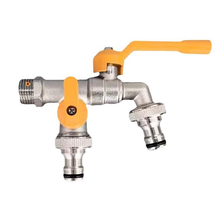 室外庭院水龙头防冻加长户外自来水双头双出水裂花园浇花快开龙头