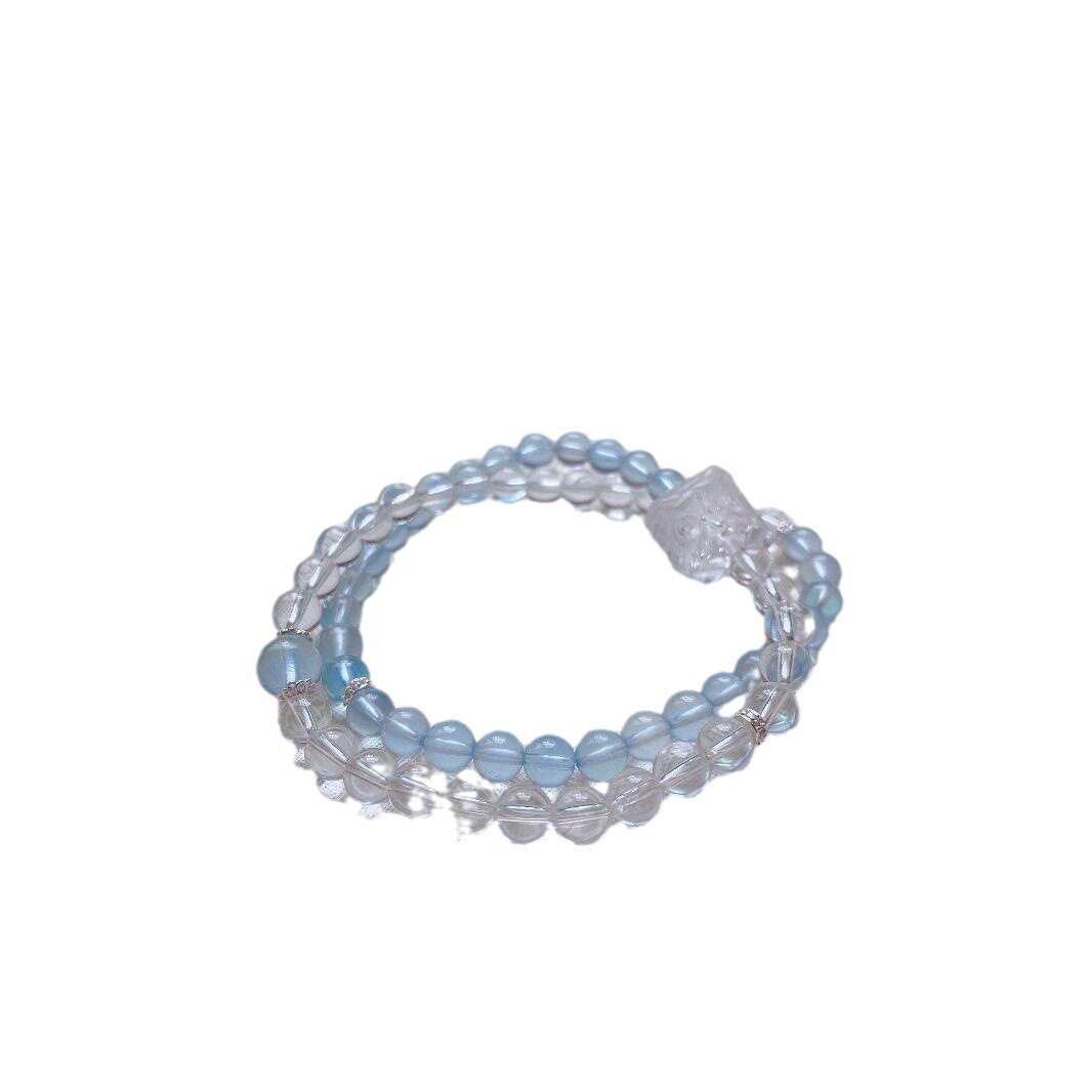 Double-Wrap Luxury Clear Quartz Bracelet