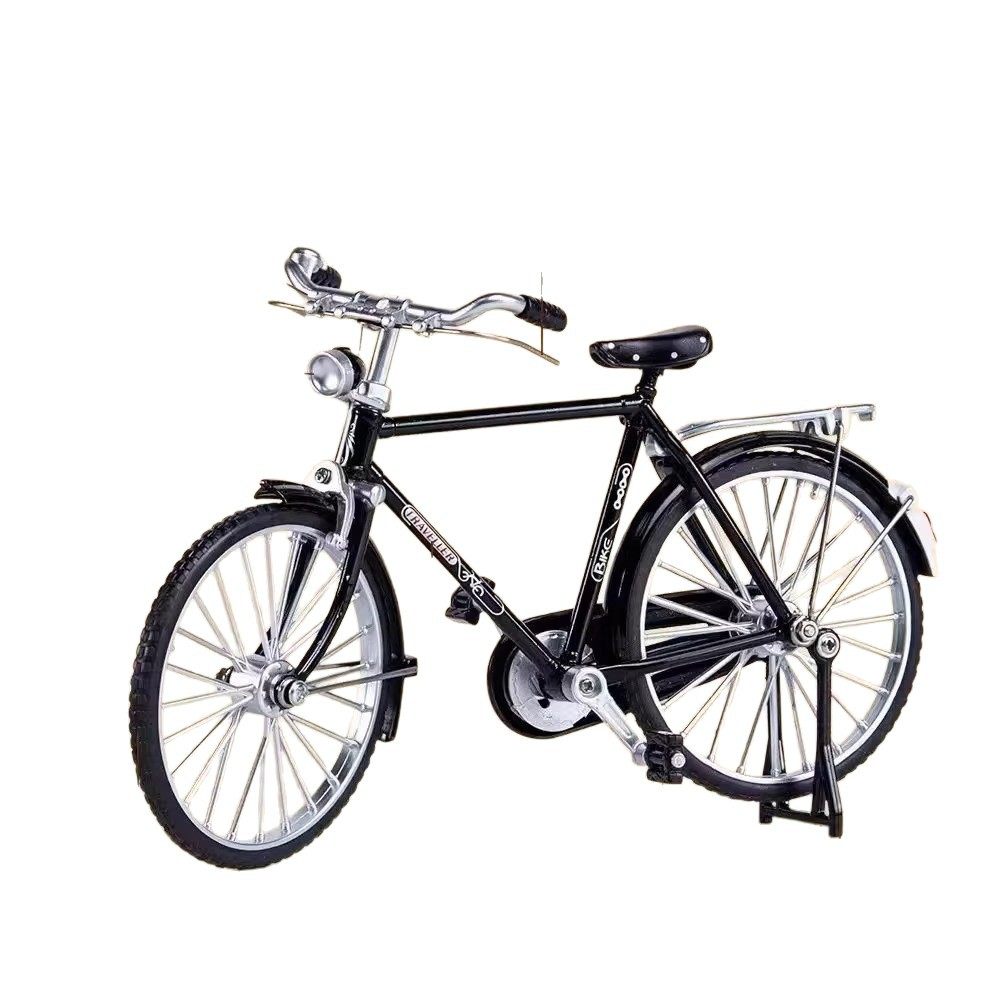 28二八大杠自行车模型手动DIY组装摆件仿真合金怀旧单车拼装玩具