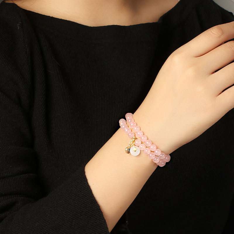 Double-Wrap Rose Quartz Bracelet