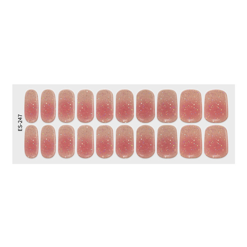 20指半固化凝胶uv半烤美甲贴指甲贴片照灯变硬简约