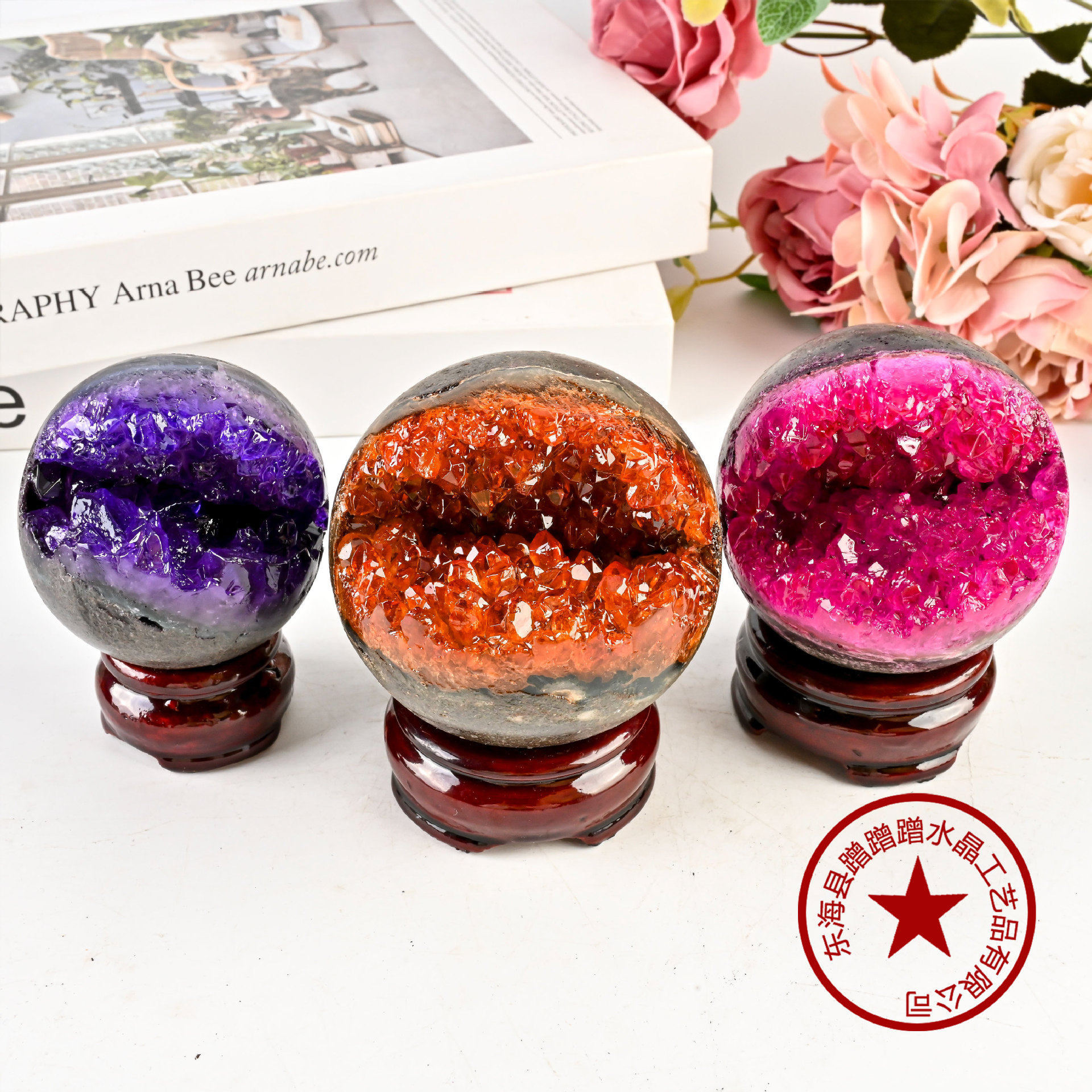 Radiant Treasure Bowl — Multi-Color Crystal Cluster