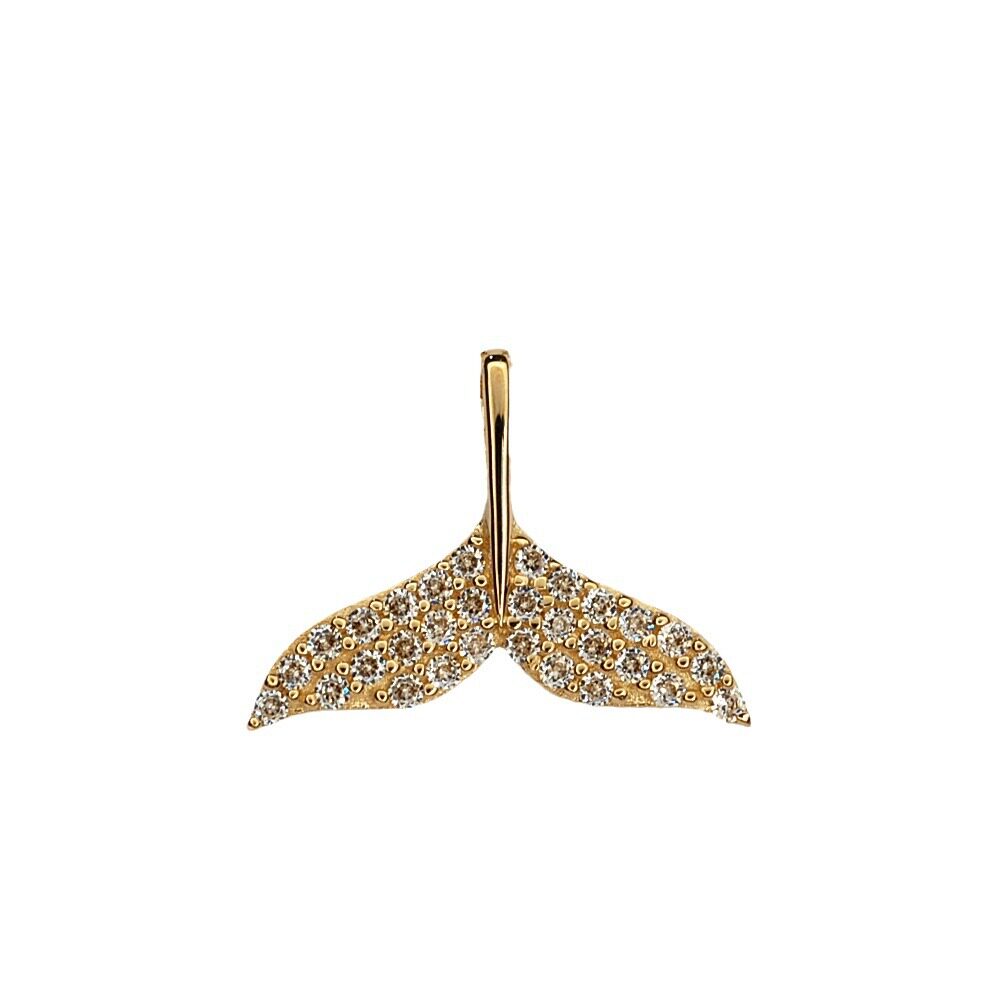 9k gold mermaid tail Pendant