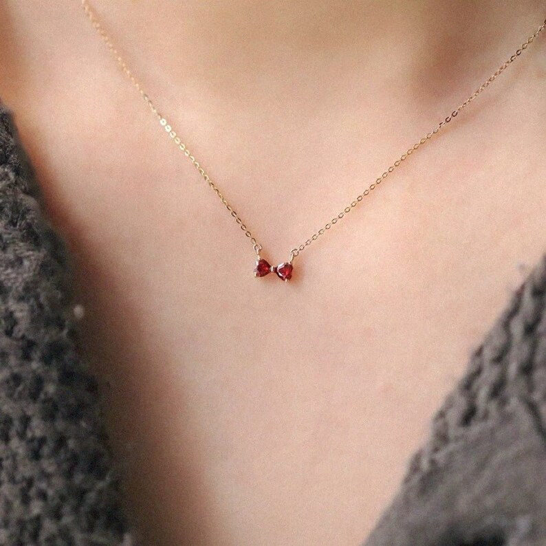 14K gold bow necklace