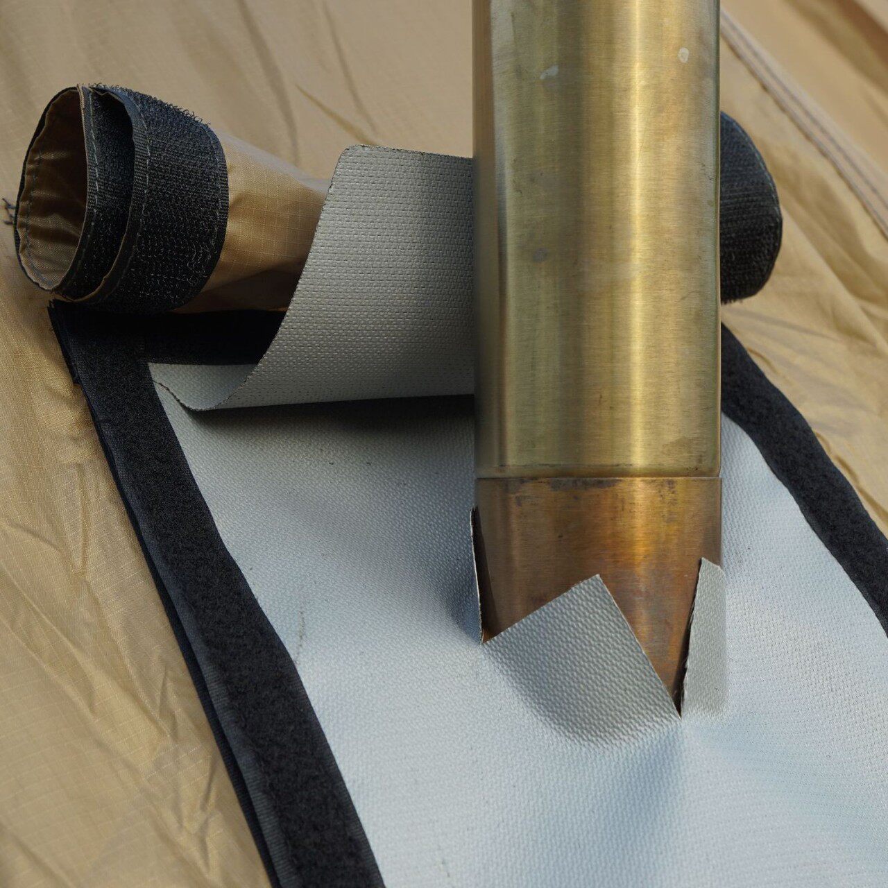 户外露营帐篷烟囱口防烫片双层阻燃布 隔热耐高温柴火炉管防烫圈