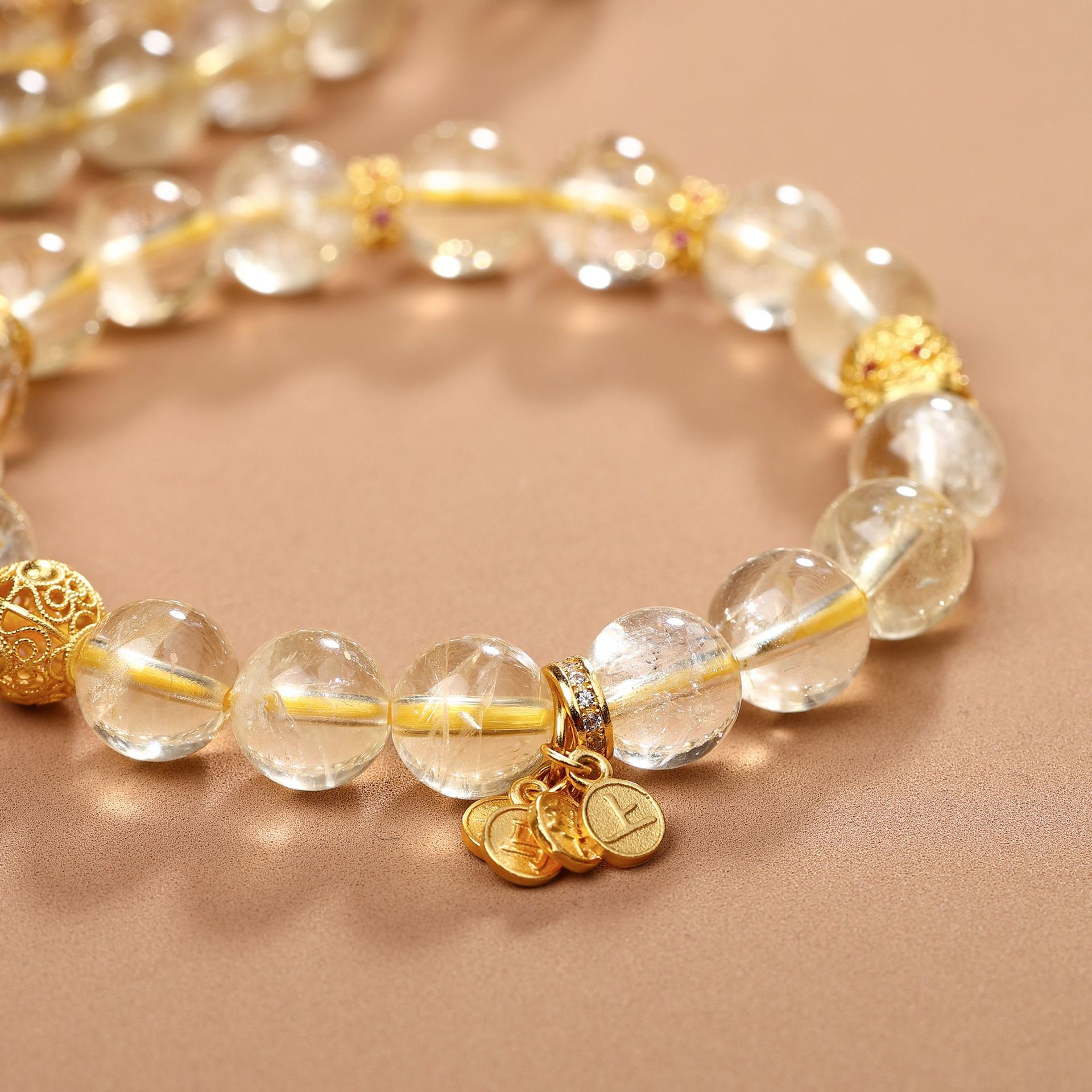 Natural Citrine Bracelet | Wealth and Career Attraction, Positive Energy Crystal Bracelet, Unisex Design