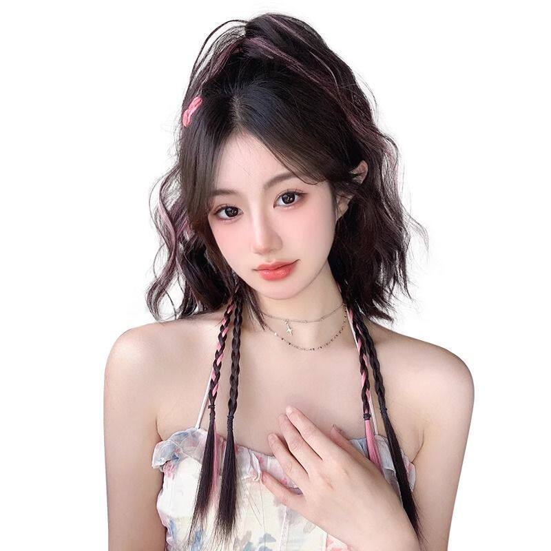 拳击辫马尾假辫子女马尾仿真发抓夹半扎高马尾y2麻花拳击辫假马尾