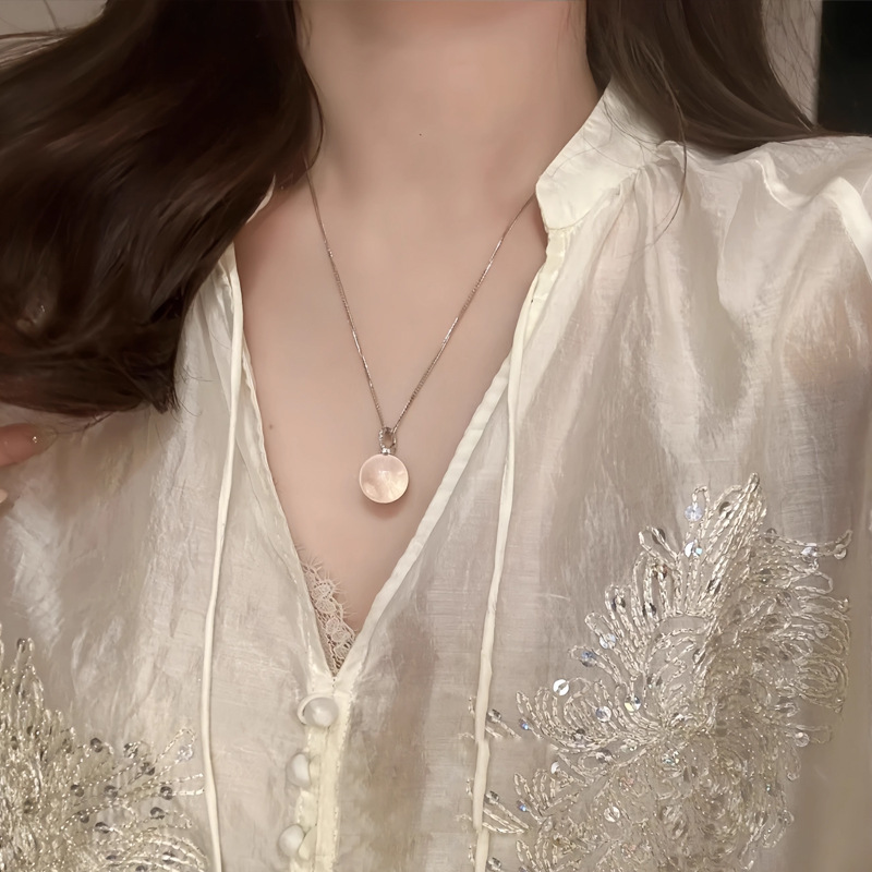 Natural Clear Quartz Ball Necklace | Pure Energy Talisman | Versatile Fashion Accessory