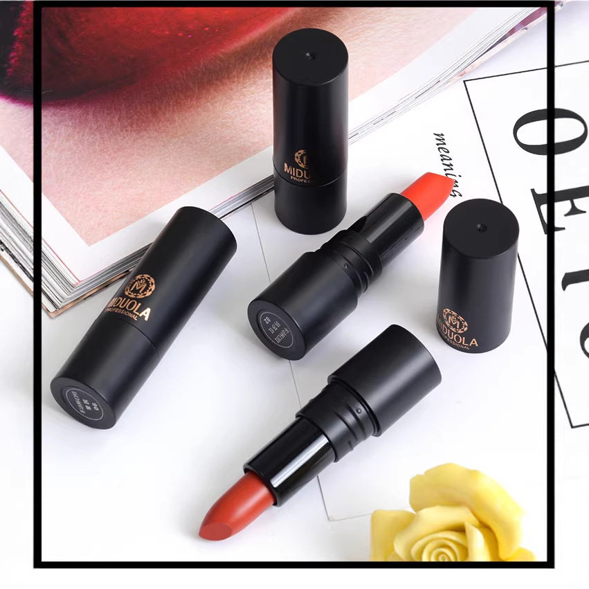 咪朵拉丝绒哑光不沾杯口红唇膏不易掉色雾面唇膏奶咖吃土色拿铁