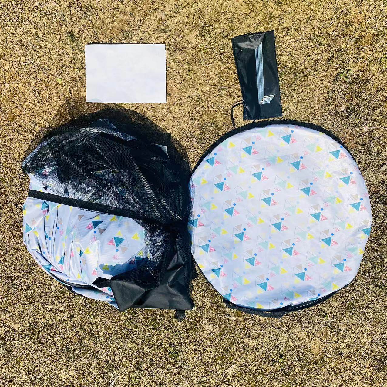 沙滩垫防晒秒开便携速开遮阳帐篷沙灘墊八字帐折叠户外钓鱼沙滩篷