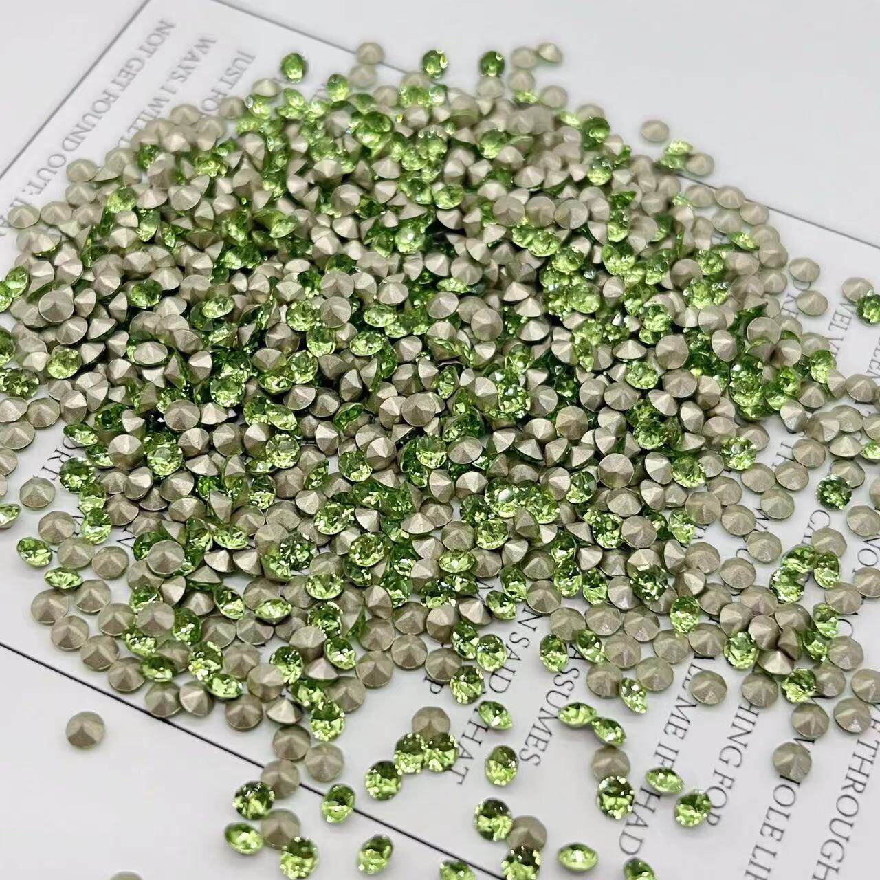 宝施奥莎华子同款1:1水钻 33切面圆形尖K9玻璃底钻 饰品美甲钻批