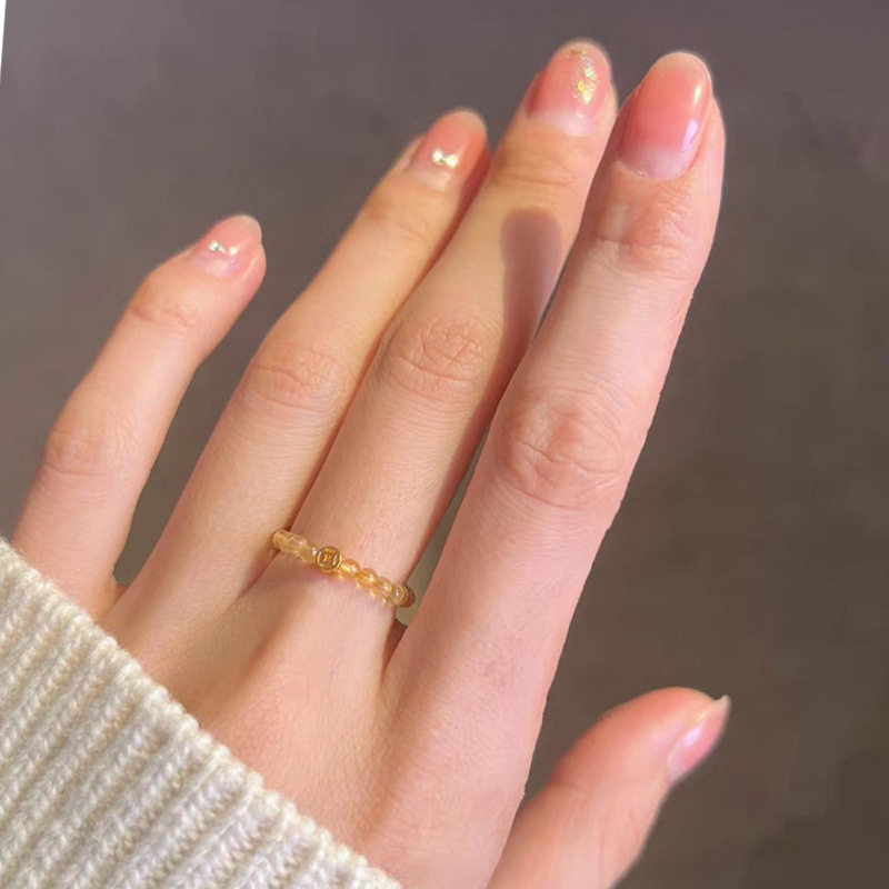 Yellow Crystal Coin Ring