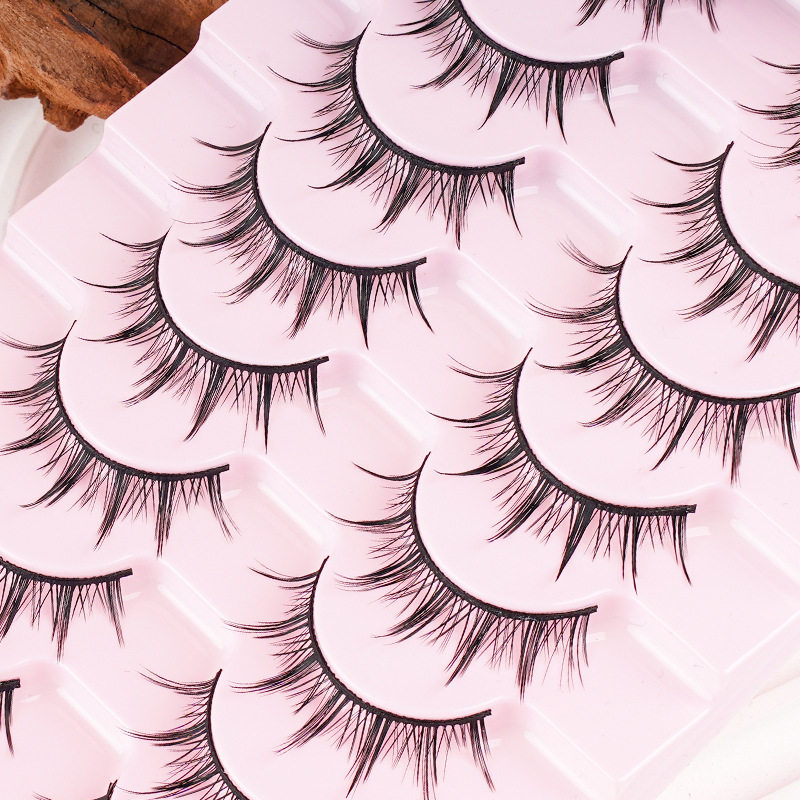 10对硬梗假睫毛妈生感漫画小恶魔假睫毛硬梗假睫毛可撑假眼睫毛