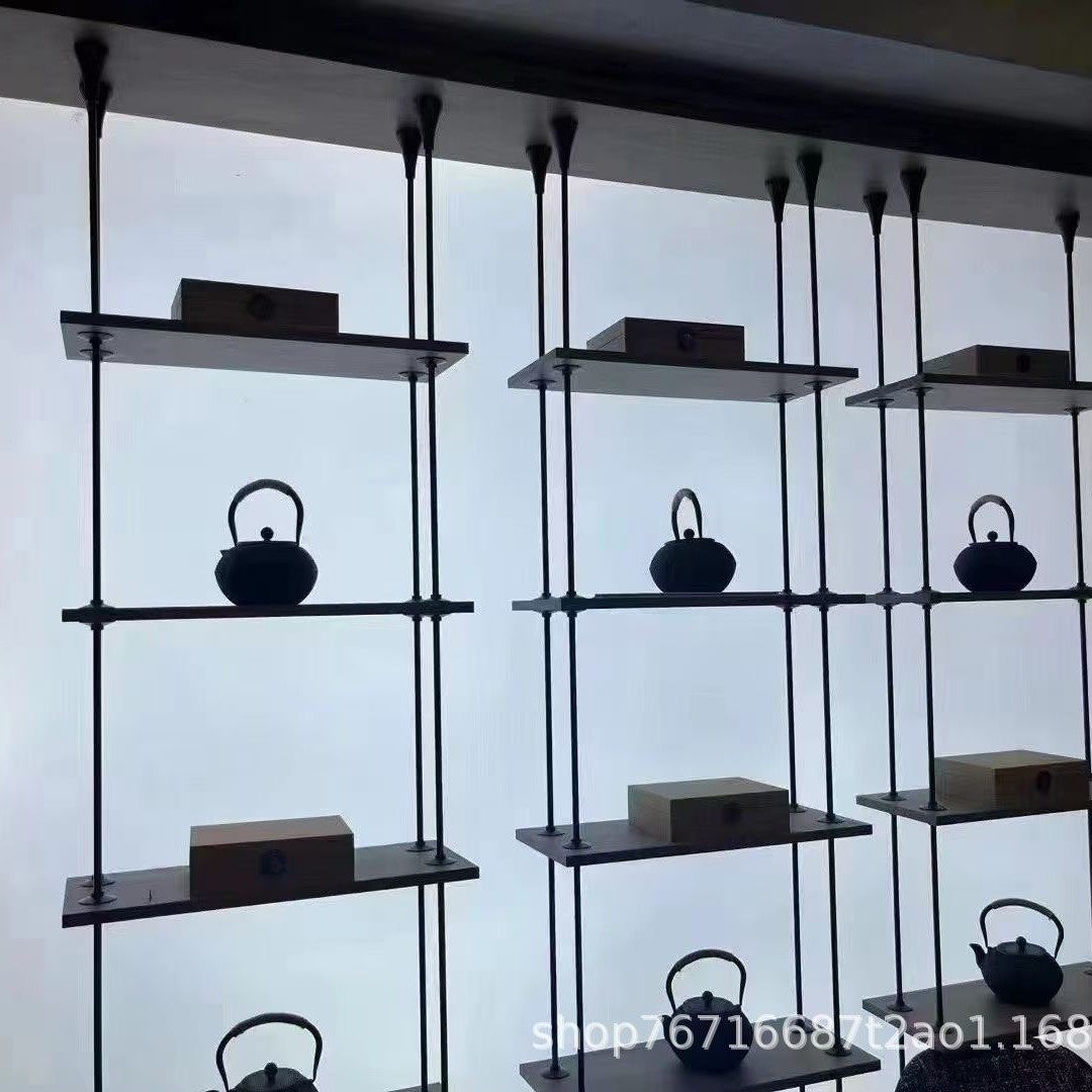 铝合金置物架展示柜多层书架铝板收纳架圆管吊架悬挂式落地式