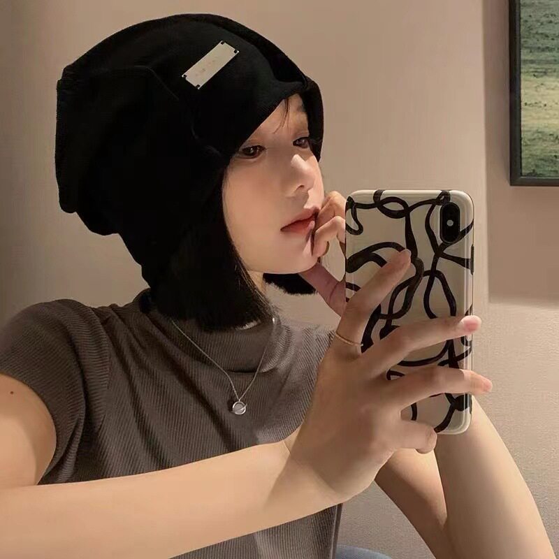 秋季帽子假发一体式短发直发微卷bobo齐肩自然逼真修脸假发女网红