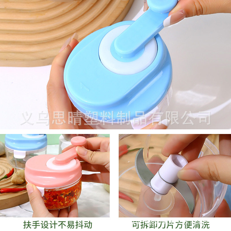 新款跨境手摇捣蒜器神器厨房绞肉辅食多功能迷你破壁剥蒜器工具