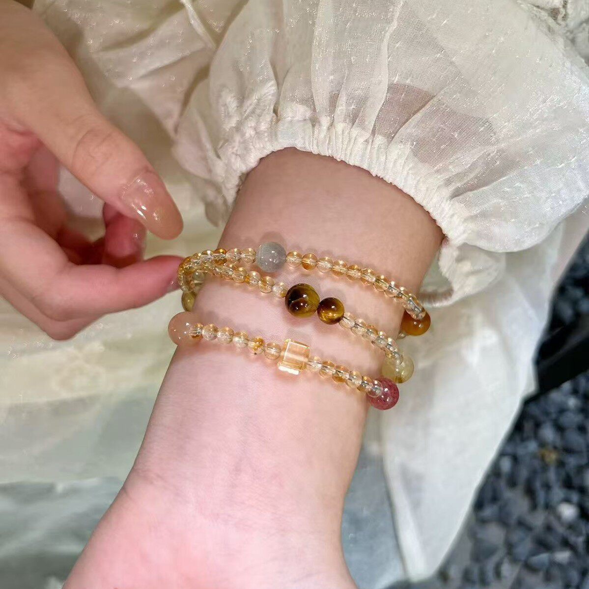 Triple-Wrap Citrine Bracelet