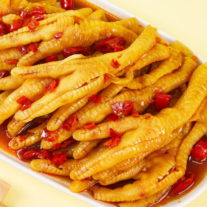 无骨鸡爪2斤罐装柠檬酸辣泡椒去骨凤爪网红即食休闲零食一件代发