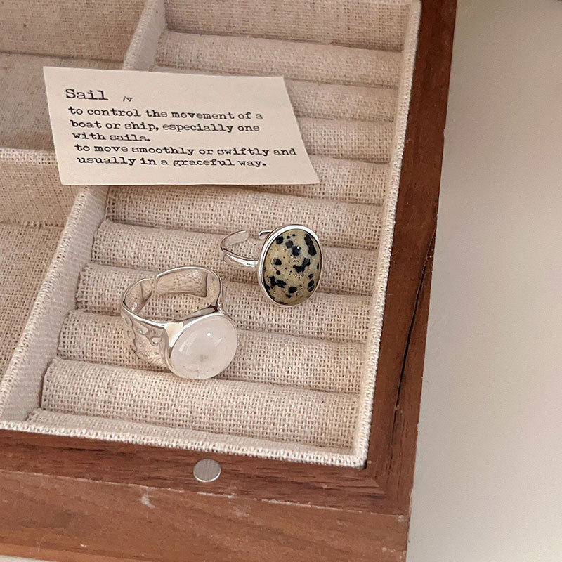 White Crystal Oval Ring